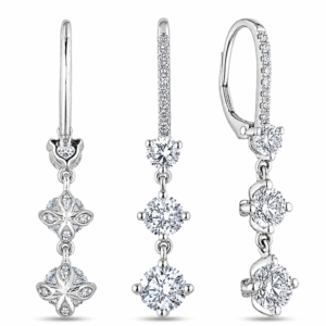 GIA and De Beers Forevermark Diamond Dangle Earrings in 18K White Gold 3.46 Carat TW