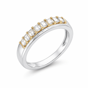 Canadian Diamond Channel Set Anniversary Ring in Yellow and White Gold