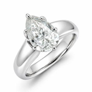 GIA Diamond 2.01 Carat Solitaire Engagement Ring in 18K White Gold