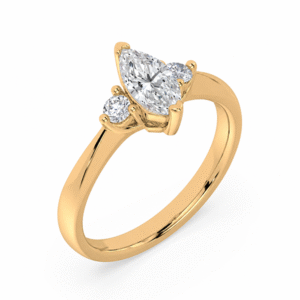 De Beers Forevermark Diamond Trilogy Style Ring in 18K Yellow Gold