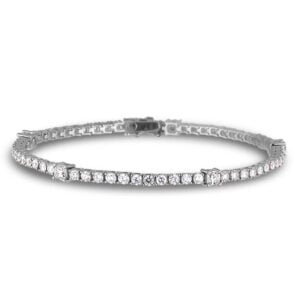 Canadian Diamond Tennis Bracelet in White Gold 3.90 Carat TW