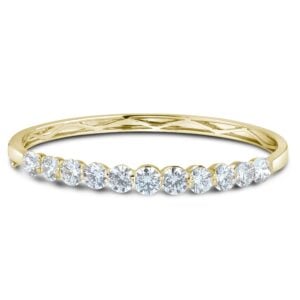 De Beers Forevermark Diamond Bangle in 14K Yellow Gold 3.41 Carat TW