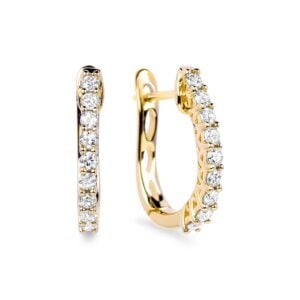 Canadian Diamond 0.50 Carat TW Dainty Hoop Earrings in Yellow Gold