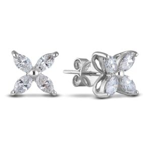 Canadian Diamond 0.48 Carat TW Floral Earrings in 14K White Gold