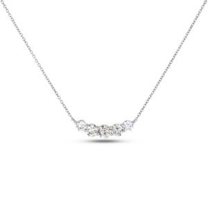 Canadian Diamond Curve Necklace in White Gold