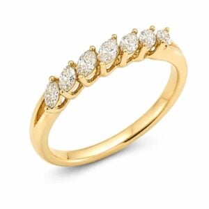 Marquise Cut Canadian Diamond Anniversary Ring in Yellow Gold