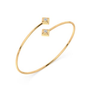 Canadian Diamond 0.14 Carat TW Open Bangle in Yellow Gold