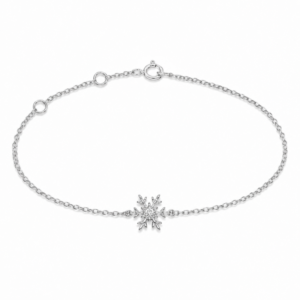 Canadian Diamond Snowflake Sterling Silver Bracelet