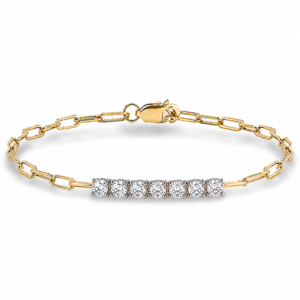 Canadian Diamond Paperclip Bracelet in Yellow 1.00 Carat TW