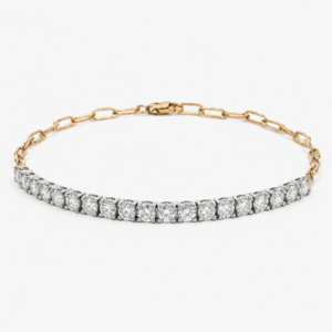 De Beers Forevermark Diamond Bracelet With Paperclip Chain In 14K Gold 2.71 Carat TW