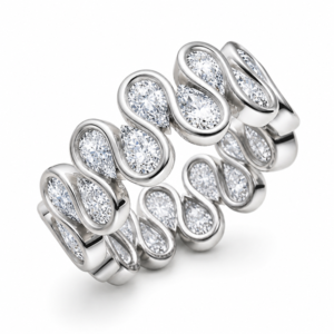 GIA Diamond Eternity Statement Ring in 18K White Gold 6.00 Carat TW
