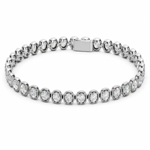 GIA Diamonds Tennis Bracelet in 18K White Gold 9.66 Carat TW