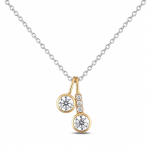 Canadian Diamond Pendant in Yellow Gold and Silver Chain