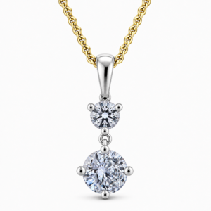 Canadian Diamond Pendant With Hidden Details in 14K Yellow and White Gold 0.90 Carat TW