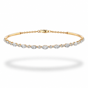 Canadian Diamond Bangle Bracelet in Yellow Gold