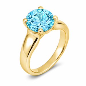 Blue Topaz 2.39 Carat Ring in 18K Yellow Gold