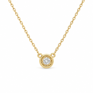 Canadian Diamond 0.05 Carat TW Solitaire Necklace in Yellow Gold