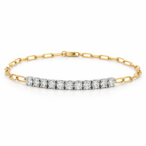 De Beers Forevermark Diamond Paperclip Bracelet in 18K Gold 0.94 Carat TW