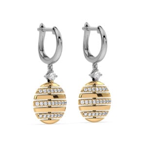 De Beers Forevermark Diamond Floating Dangle Earrings in 14K Yellow and White Gold