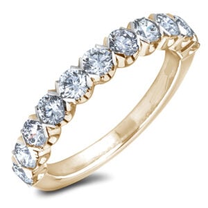 Canadian Coffee Diamond Anniversary Wedding Band Ring in Yellow Gold
