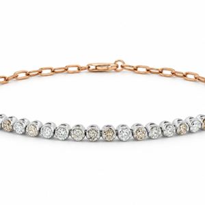 Canadian Diamond Paperclip Bracelet in Yellow Gold and Sterling Silver 1.25 Carat TW