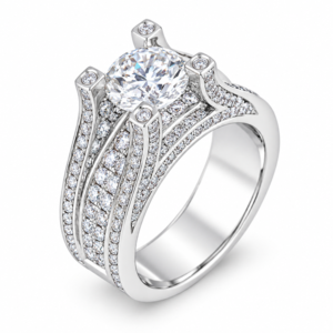 GIA Diamond Engagement Ring in 18K White Gold | 2.73 Carat TW