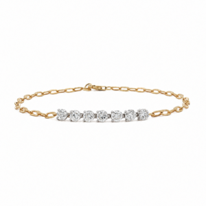Canadian Diamond 1.28 Carat TW Paperclip Bracelet in Yellow and White Gold