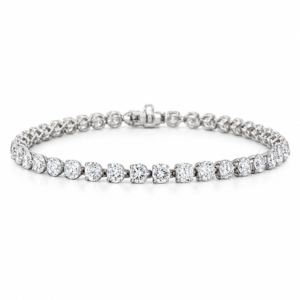Canadian Diamond Tennis Bracelet in White Gold 4.01 Carat TW