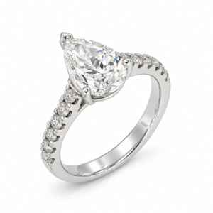 Pear Shape 1.50 Carat GIA Diamond Engagement Ring in 18K White Gold