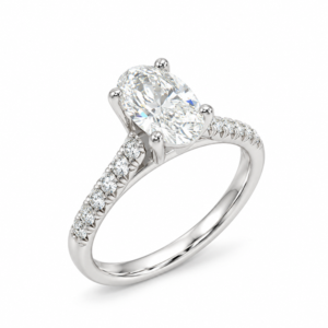 GIA Diamond Engagement Ring in 18K White Gold 1.21 Carat TW