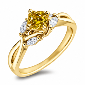 Yellow Sapphire and Diamond Ring in 18K Yellow Gold
