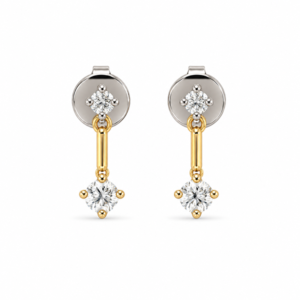 De Beers Forevermark Diamonds Dangle Stud Earrings in 14K White and Yellow Gold