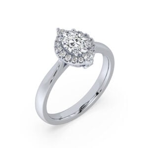 De Beers Forevermark Diamond Halo Ring in 14K White Gold 0.89 Carat TW