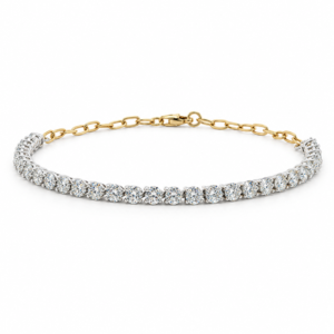 Canadian Diamond Bracelet in Yellow Gold and Sterling Silver 2.00 Carat TW