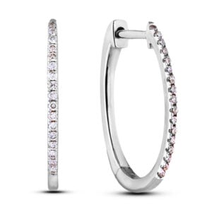 Canadian Diamond Huggie Hoop Earrings in Sterling Silver | 0.15 CTW