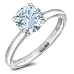 GIA Diamond 1.51 Carat Solitaire Ring in 14K White Gold