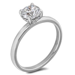 GIA Diamond Engagement Ring With Hidden Halo In Platinum 1.25 Carat TW