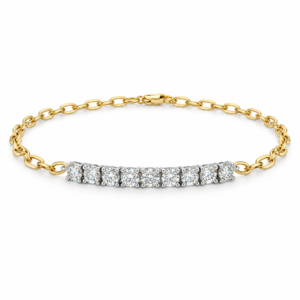 Canadian Diamond Bracelet in Yellow and White Gold 1.12 Carat TW