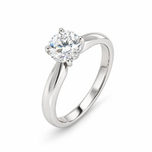 GIA Diamond 1.00 Carat Solitaire Engagement Ring in 18K White Gold