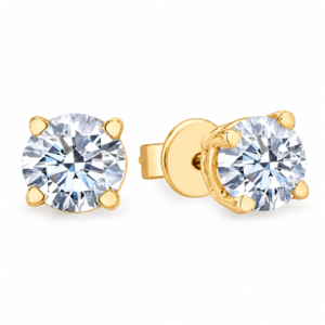 Canadian Diamond Solitaire Stud Earrings in 14K Yellow Gold | 0.20 Carat TW