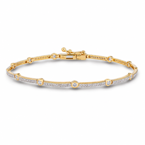 Canadian Diamond Tennis Bar Bracelet in Yellow Gold
