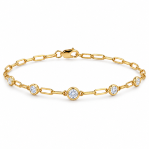 De Beers Forevermark Diamond Paperclip Bracelet in 18K Yellow Gold