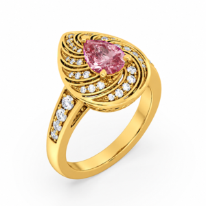 Tanzanian Origin Purple Sapphire and Canadian Diamond Classic Ring in Yellow Gold