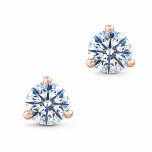 Canadian Diamond Stud Earrings in 14K Rose Gold 0.73 Carat TW