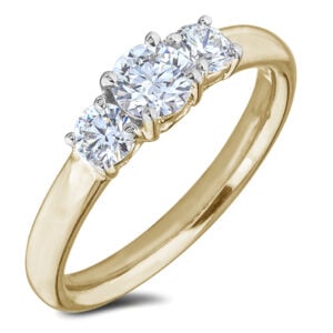 De Beers Forevermark Diamond Trilogy Engagement Ring in 18K Yellow Gold