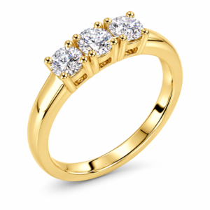 Three Stone De Beers Forevermark Diamond Anniversary Ring In 14K Yellow Gold