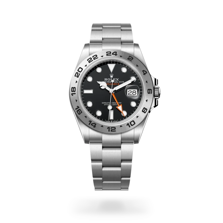 Rolex Explorer II in Oyster, 42 mm, Oystersteel, M226570-0002 at Lugaro Jewellers